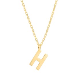 PAVOI 14K Yellow Gold Plated Initial Necklace | Letter Necklaces for Women | H Initial