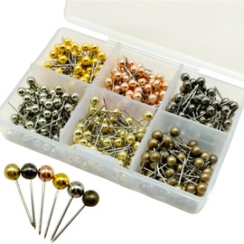 Fogman Push Pins Cute Antique Stylish Retro Large Capacity 6 Colors 480 Pieces