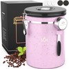 Miscedence 35OZ Coffee Canister for ground coffee with Date Tracker,pink