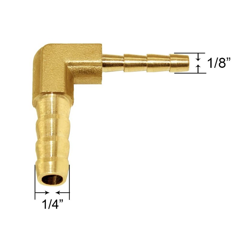 Joywayus Reducer Elbow 1/4" to 1/8" Hose Barb 90 Degree