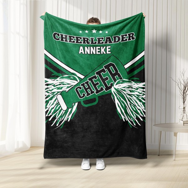 Custom Cheerleading Cheerleader Green Gift for Her Personalized Name Premium