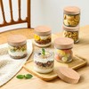 Glass jar with Bamboo lids 4 Set, 16oz overnight oats