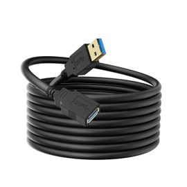 Kehtmay USB 3.0 Extension Cable 25FT, 5Gbps Data Transfer, Male to Female,Enjoy Ultra-Fast Transfer and Convenient Connectivity Compatible with Printers, Cameras,and More Black,25 feet