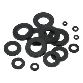 Michass Pack of 650 Nylon Flat Plastic Washers Washers Flat Washers Assortment 8 Sizes (M2-M10) Insulation Washers for Mechanical Industry Fixings, Black