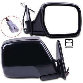 OCPTY Black Left Side And Right Side Mirrors Fit For 1990-1997 For Toyota Land Cruiser Smooth Mirror Glass Manual Folding Non-Heated