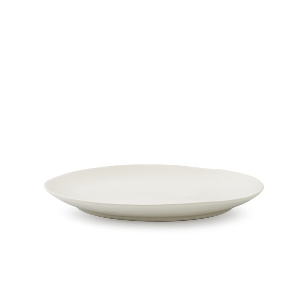 Portmeirion Sophie Conran Arbor Dinner Plate| Set of 4 Dinner, Pasta, and Appetizer Plates | 11 Inch Organic Shape Stoneware | Microwave and Dishwasher Safe – (Creamy White)