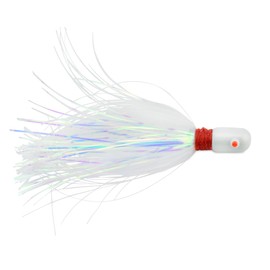 C&H Lures Pearl Baby Lure, Pearl Tinsel Skirt, 3/4 oz Head, 2.5 in