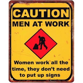 Moritz Decorative Tin Sign Caution Men at Work 20 x 25 cm Retro Gift Idea Metal Vintage Design for Decoration
