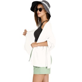 VENVSBEE Shawl Wraps For Women UPF 50+ UV Sun Protection Summer Shawl Lightweight Cooling Travel Scarf Beach Swimsuit Cover Up-01 White