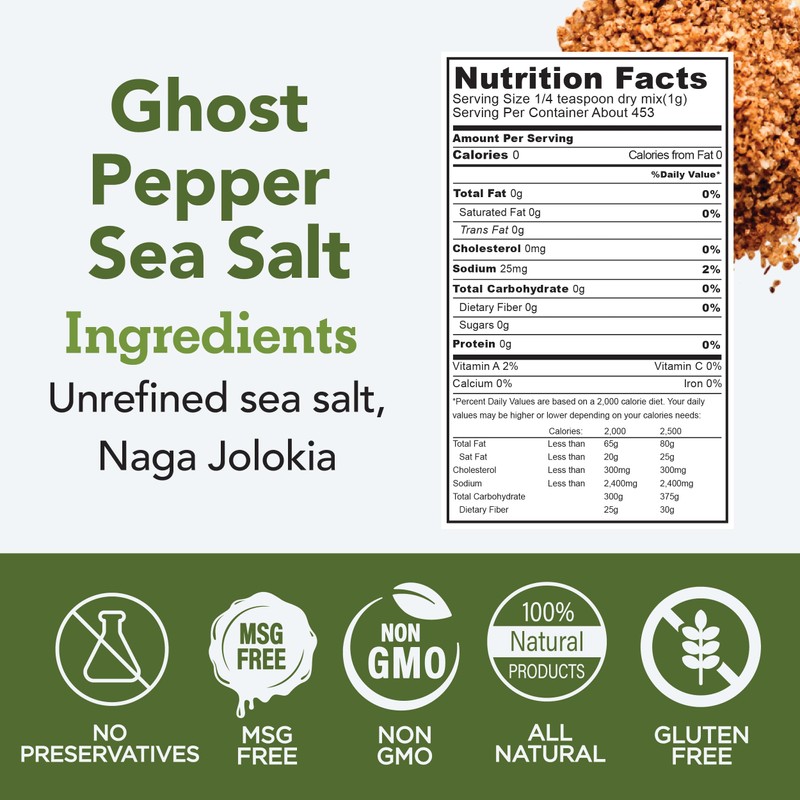 s.a.l.t. sisters Ghost Pepper Sea Salt | All-Natural, Gluten Free,