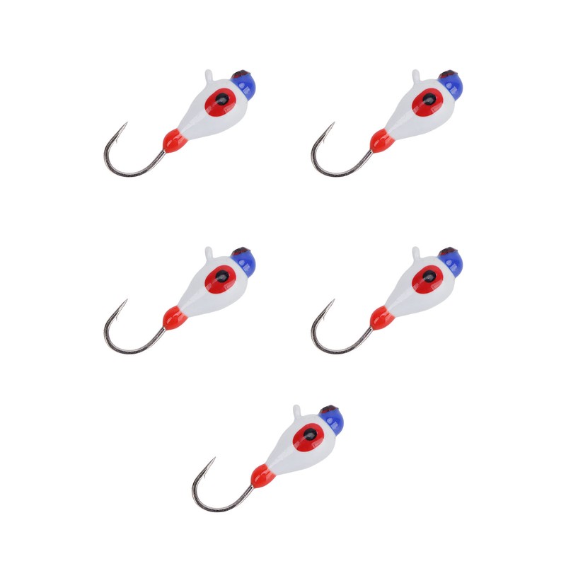 5 Pcs Winter Ice Fishing Jigs Kit Hooks Lures for