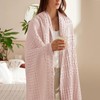 PHF 100% Cotton Waffle Weave Throw Blanket, Soft Lightweight Breathable