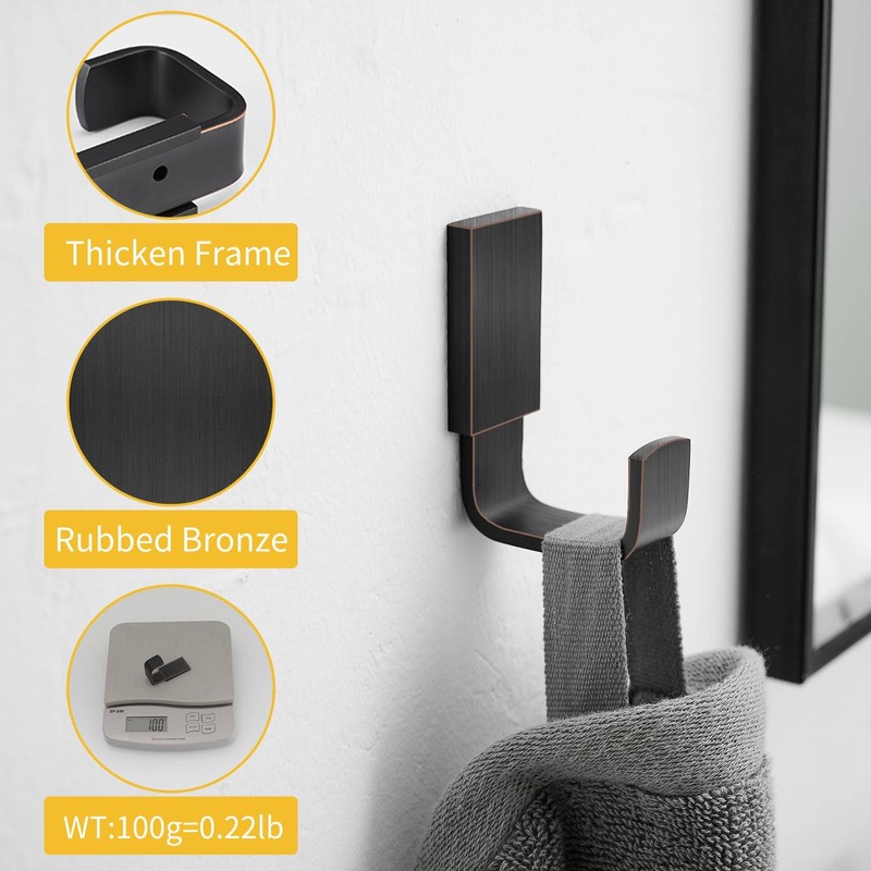 BESy Brass Clothes Hook Single Towel Hook for Bathroom Kitchen