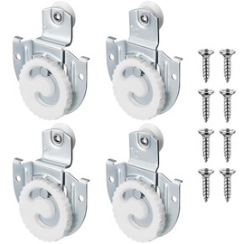 Yaocom 4 Piece Sliding Closet Door Hardware Rollers Wardrobe Cabinet Door Hangers Knob Adjustable Hooks with 8 Screws
