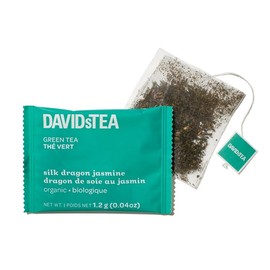 DAVIDsTEA Organic Silk Dragon Jasmine Green Tea, medium caffeine, 12 tea bags