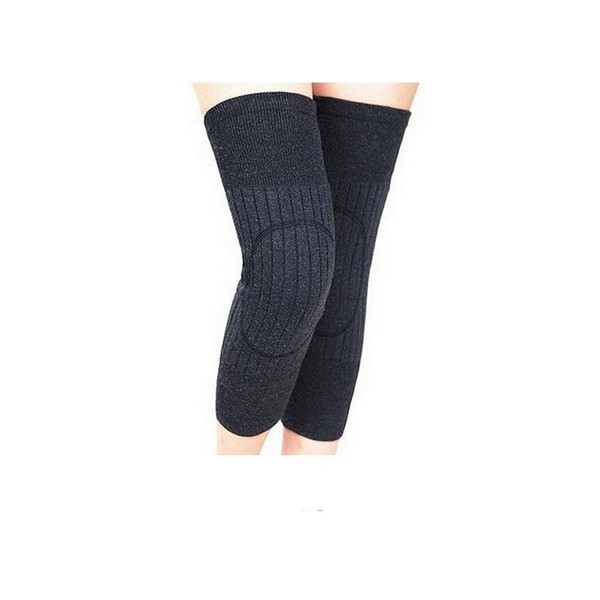 1 Pair(2PCS) Unisex Adults Wool Winter Warming Knee Pads- Thciken Sponge Padding Sleeves Knee Brace Support Guards Protector(Grey)