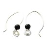 Earrings Elips Gemstone Black Tourmaline Silver-Plated