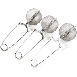 Snap Ball Tea Strainer with Handle (3 Pack) for Loose Leaf Tea and Mulling Spices Stainless Steel Strainer Perfect Pincer Tea Ball Tea Infuser Ball Infuser Tea Filter Tea Tong by ARTIST