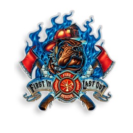Collectible Firefighter Decals (4in,12pack), Share Your Support with Our Vinyl Firefighter First in Last Out Stickers for Your Home, Car, Cases and More, Souvenir Gifts for Firefighter