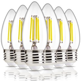 ALAMPEVER 6 Pack Chandelier Light Bulbs 60W Equivalent, E26 Edison Bulb, 550LM Dimmable LED Light Bulb, 5000K Daylight White, B11 Type, 4W, Ideal for Living Room, Bedroom, Dining Room