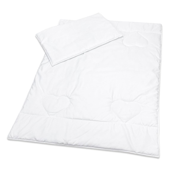 Gesteppte Luxus-Bettdecke und Kissen, 100% Baumwolle, 2-teiliges Set für Bettchen