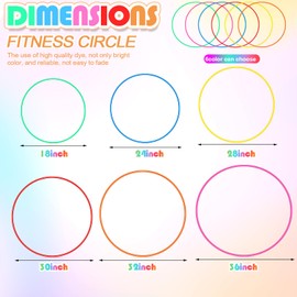 Kathfly 24 Pcs Dur O Hoops Plastic Toy Hoop for Kids Adults Exercise Fitness Gymnastics Dog Agility Equipment Party Games Accessories, 24 Inch and 28 Inch