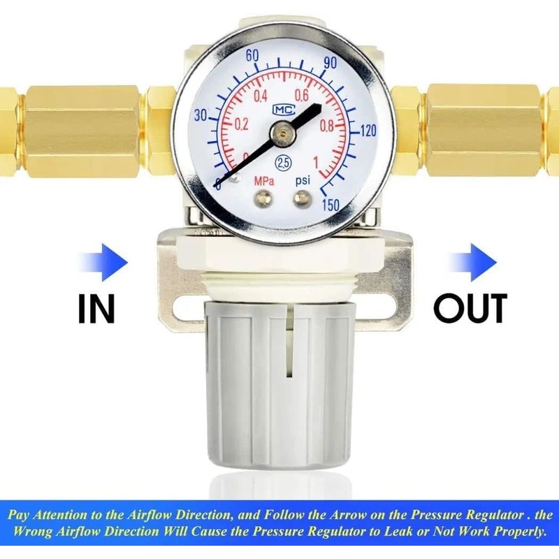 TAILONZ PNEUMATIC Air-Compressor Accessories 1/4 Inch BSP Pressure Regulator for