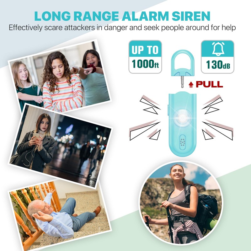 Personal Safety Alarm for Women Girls, 130dB Loud Siren +