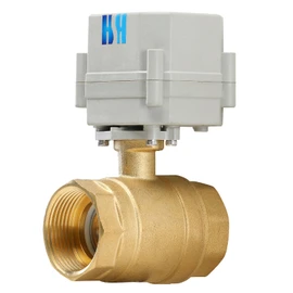 HSH-Flo 1-1/4 inch 110-230VAC 50/60Hz NPT Brass 2 Way Normally Closed On/Off Position Feedback Electrical Motorized Ball Valve