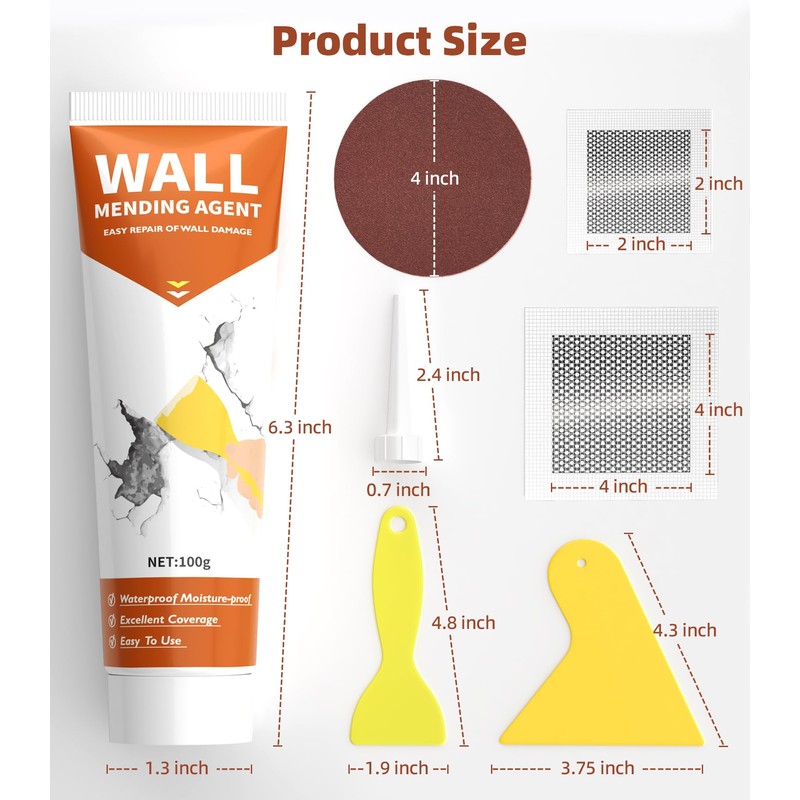Spackle Wall Repair Kit,Drywall Repair Patch Kit,Simple Small Wall Hole