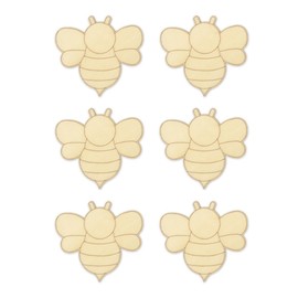 Bumblebee Unfinished Laser Cut Wooden Shapes - Natural Wood - 6 Pieces