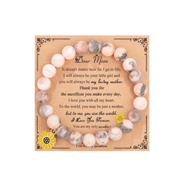 Stocking Stuffers Holiday Outfits for Women 2024 Mother Daughter Bracelets Mom Bracelet Daughter Bracelet from Mother Natural Stone Beaded Bracelet Mothers Day Gifts from Daughter Mother's Day Gifts