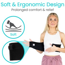 Vive Broken Rib Brace for Women, Men - Rib Cage Support Belt for Fractured, Cracked, Broken or Bruised Ribs - Post Surgery Compression Garment Wrap - Diastasis Recti Belly Band