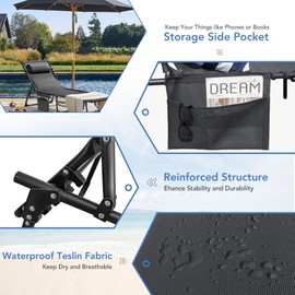 Flamaker Flamaker Face Down Chaise Lounge Chair 5-Position Adjustable Sunbathing, Foldable Tanning Chair with Face& Arm Holes, Outdoor Recliner Chair for Pool, Beach, Patio, Lawn (Grey, 1 Pcs)