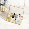 Feyarl Gold Glass Jewelry Box Clear Keepsake Photo Box Trinket