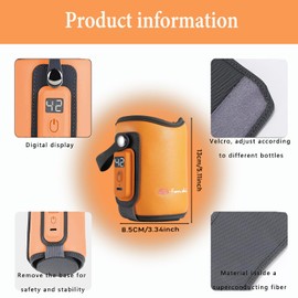 KGYMJR Baby Bottle Warmer, Portable Bottle Warmer Bag with USB Charge , Constant Temperature Bottle Warmer with Temperature Display,Five Gear Adjustable,Fast Heating for Night FeedingTravel Daily Use (orange)