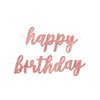 Rose Gold Glitz Happy Birthday Script Prismatic Foil Jointed Banner