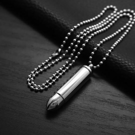 Unbranded Bullet Canister Capsule Memorial Keepsake Pendant Cremation Ash Urn Necklace