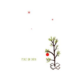 Lark Press Tiny Tree Peace on Earth Winter Holiday Card, 4.25" x 5.5" (1)