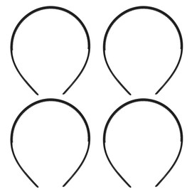 Frcolor Thin Headband Hair Hoop Hair Band Bangs Hair Closure Hair Accessories Simple Set of 4 (Black)