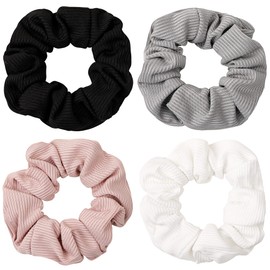 Scrunchies Hair Ties Scrunchy for Women Girls Cute Hairties for Thick Curl Hair No Crease Hair Accessories Soft Ropes Ponytail Holder No Hurt Your Hair 4FBHHCQ-001