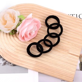 Bulk Hair Ties One Set Hair Scrunchies for Women Girls Elastics Ponytail Holder Bobbles Soft Scrunchies for Women Hair Bands Hair Ties Black, 1 Pack