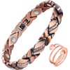 Jecanori Magnetic Copper Bracelets for Women,Copper Magnetic Ring for Women,Crystal Bracelets with 3500 Gauss Magnets,Jewelry Gift with Sizing Tool