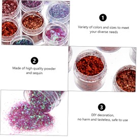 BIUDECO Sparkling Powder Sequin Kit for Women 20pcs Glitter Set Nail Body Makeup Sequins Decor