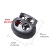 DYZD Spring Cord Stopper, 2 Holes, For 2 Strings, Round