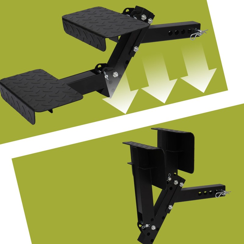 Hitch Step with 2 Folding Steps,Trailer Hitch Step for 2"