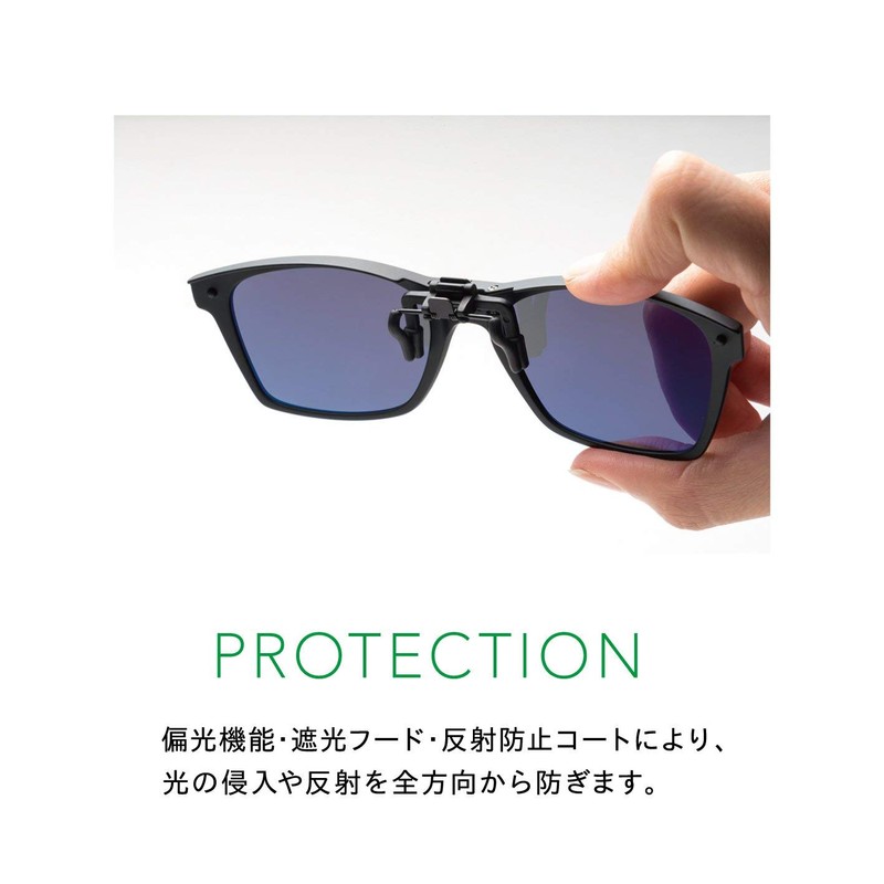 Green Glass Folding Clip Sunglasses, Instant Sunglasses, Polarized Lenses, GR-008C,