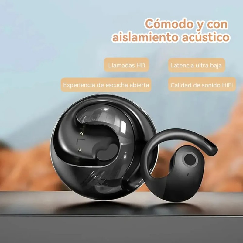 Auriculares Deportivos Bluetooth, Diseño Redondo De Coco, Gancho Y Táctil,
