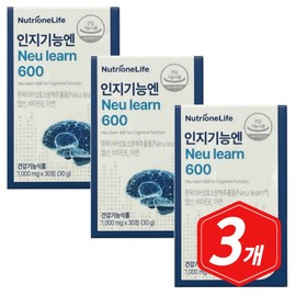 Senior Aging Helps Improve Cognition NutriOne Cognitive Function Neuron 600 30 Tablets 3 White Mushroom Vitamins Zinc Folic Acid / 시니어 노화 인지 개선 도움 뉴트리원 인지기능엔 뉴런 600 30정 3개 흰목이버섯 비타민이 아연 엽산