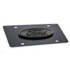 Ford Oval Decorative Vanity Front License Plate Stainless Steel (Black